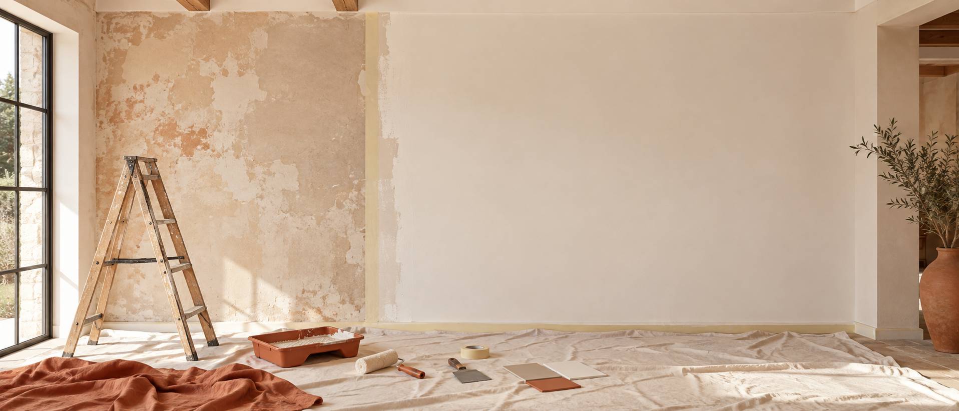 Illustration éditoriale du sujet : Prix au m² d'une peinture intérieure : ce qui fait varier