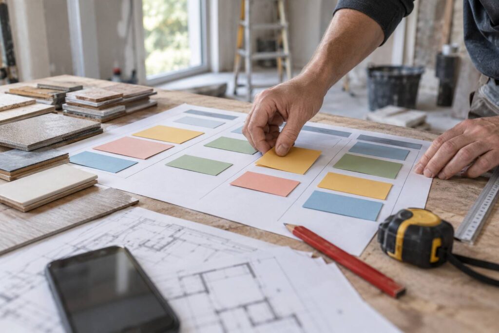 Plan de détail illustrant le sujet de l'article : Coordination de plusieurs artisans : ce que cela vous coûte